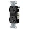 Hubbell Wiring Device-Kellems Straight Blade Receptacle, 5-20R, 20 A, 125V AC, 2 Pole, 3 Wire, Grounded BR20C1BLK - alternate 1